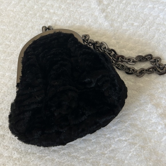 Nine West faux fur mini bag with leopard print interior - Picture 4 of 7